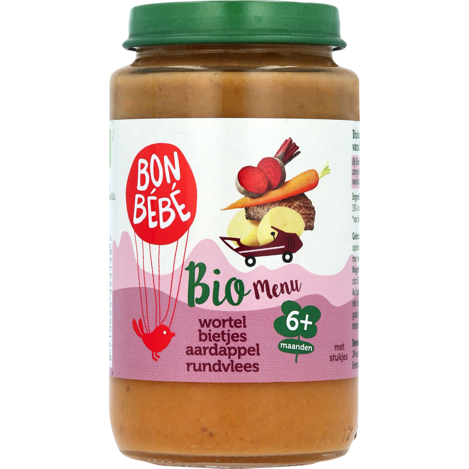 Bonbébé Biomenu 06m614 wortel bietjes aardappel rundvlees 6+ maanden