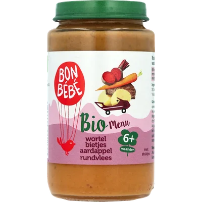 Bonbébé Biomenu 06m614 wortel bietjes aardappel rundvlees 6+ maanden