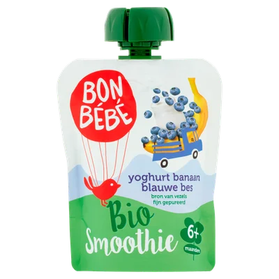 Bonbebe knijp yoghurt banaan blauwe bes +6m Stazak 90 g