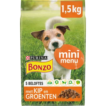 BONZO Mini Menu met Kip hondenvoer, hondenbrokken voor kleine honden 1,5kg