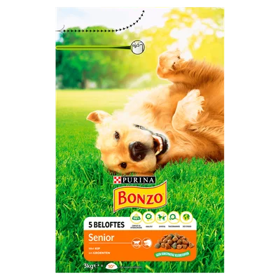 Bonzo Senior hondenvoer met kip &amp; groente Zak 3 kg