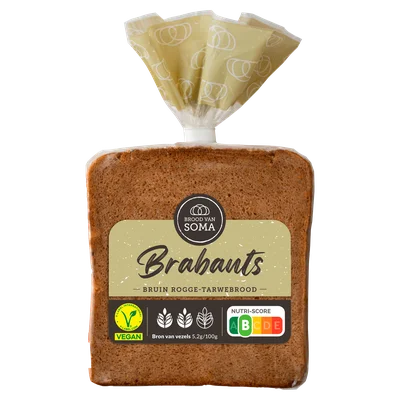Brood van Soma Schwarzbrot roggebrood