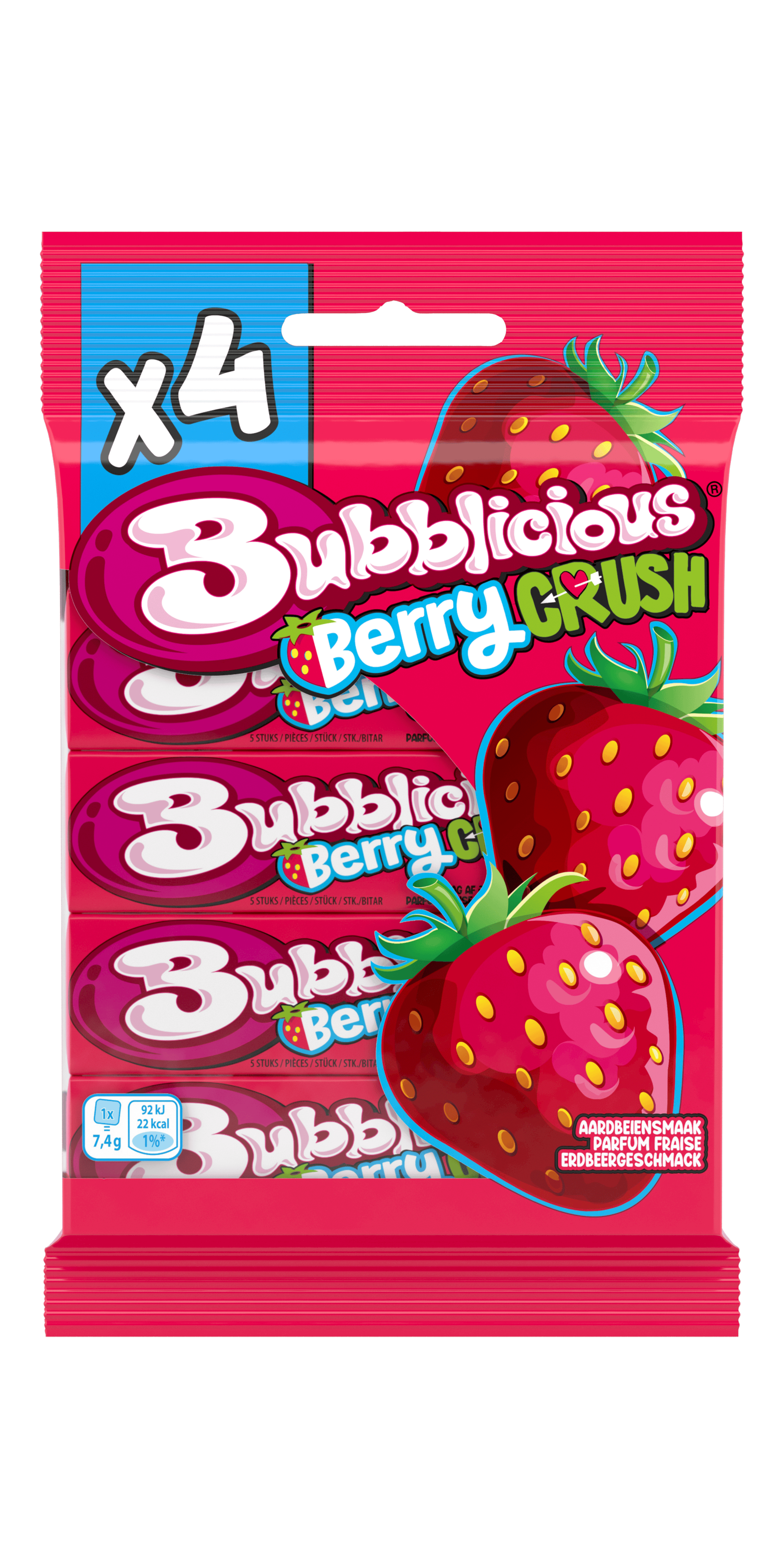 Bubblicious Strawberry 4-pack Set 148 g