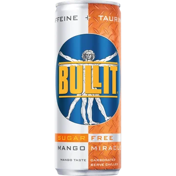 Bullit Energy Drink Suikervrij Mango Miracle 250ml