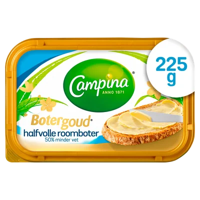 Campina Botergoud Roomboter 50% Kuipje 225 g
