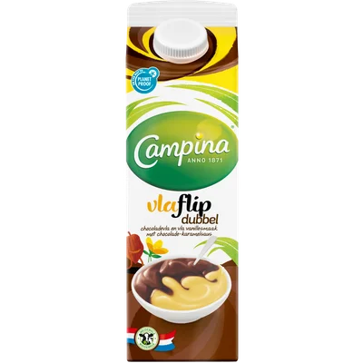 Campina Dubbelvlaflip chocolade vanille