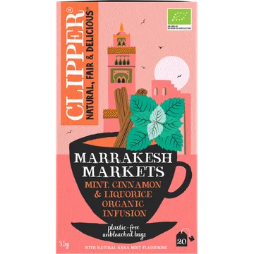 Clipper Marrakesh Markets Mint, Cinnamon & Liquorice Organic Infusion 20 Zakjes 35 g