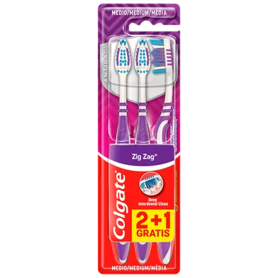 Colgate Tandenborstel Zigzag Medium Set 3 st