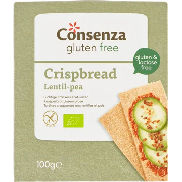 Consenza Gluten Free Luchtige Crackers Erwt-Linzen 100 g