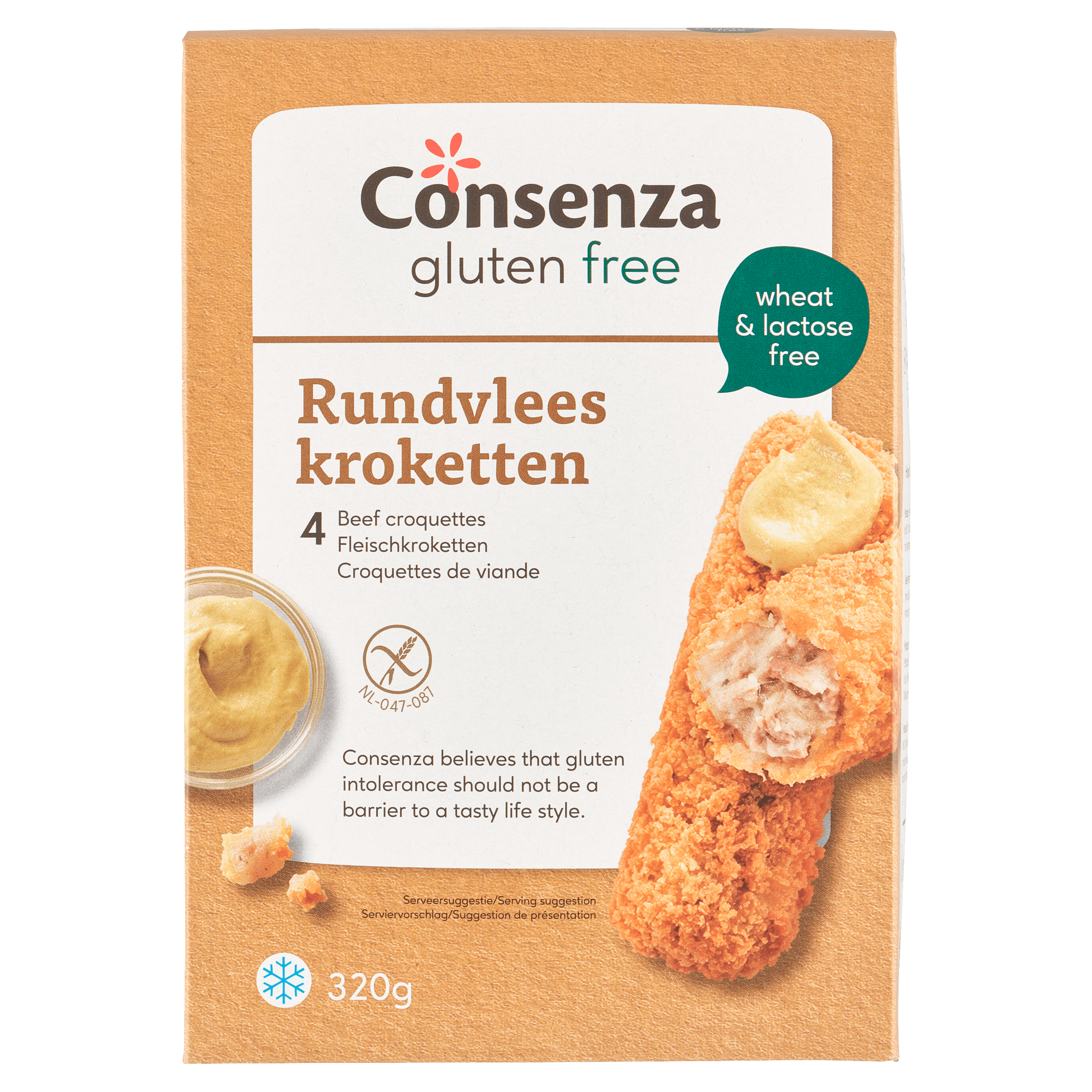 Consenza Rundvleeskroketten Doos 4 st