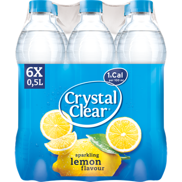 Crystal Clear Sparkling Lemon Fles 6 x 0,5L