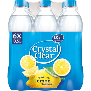Crystal Clear Sparkling Lemon Fles 6 x 0,5L