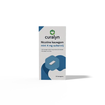 Curalyn Nicotine&nbsp;kauwgom&nbsp;4mg&nbsp;mint Doos 24 st