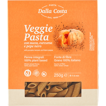 Dalla Costa Veggie Pasta with Pumpkin, Turmeric and Black Pepper 250 g