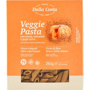 Dalla Costa Veggie Pasta with Pumpkin, Turmeric and Black Pepper 250 g