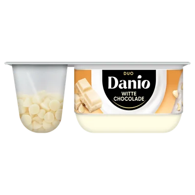 Danio Yoghurt duo met witte chocoladestukjes