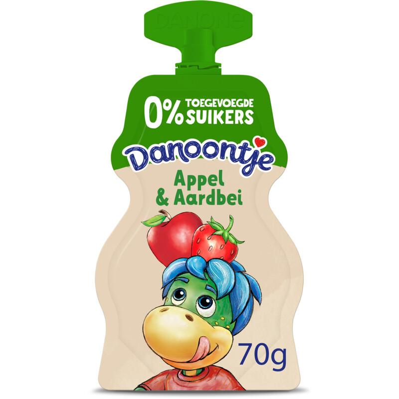 Danoontje Knijpyoghurt appel en aardbei