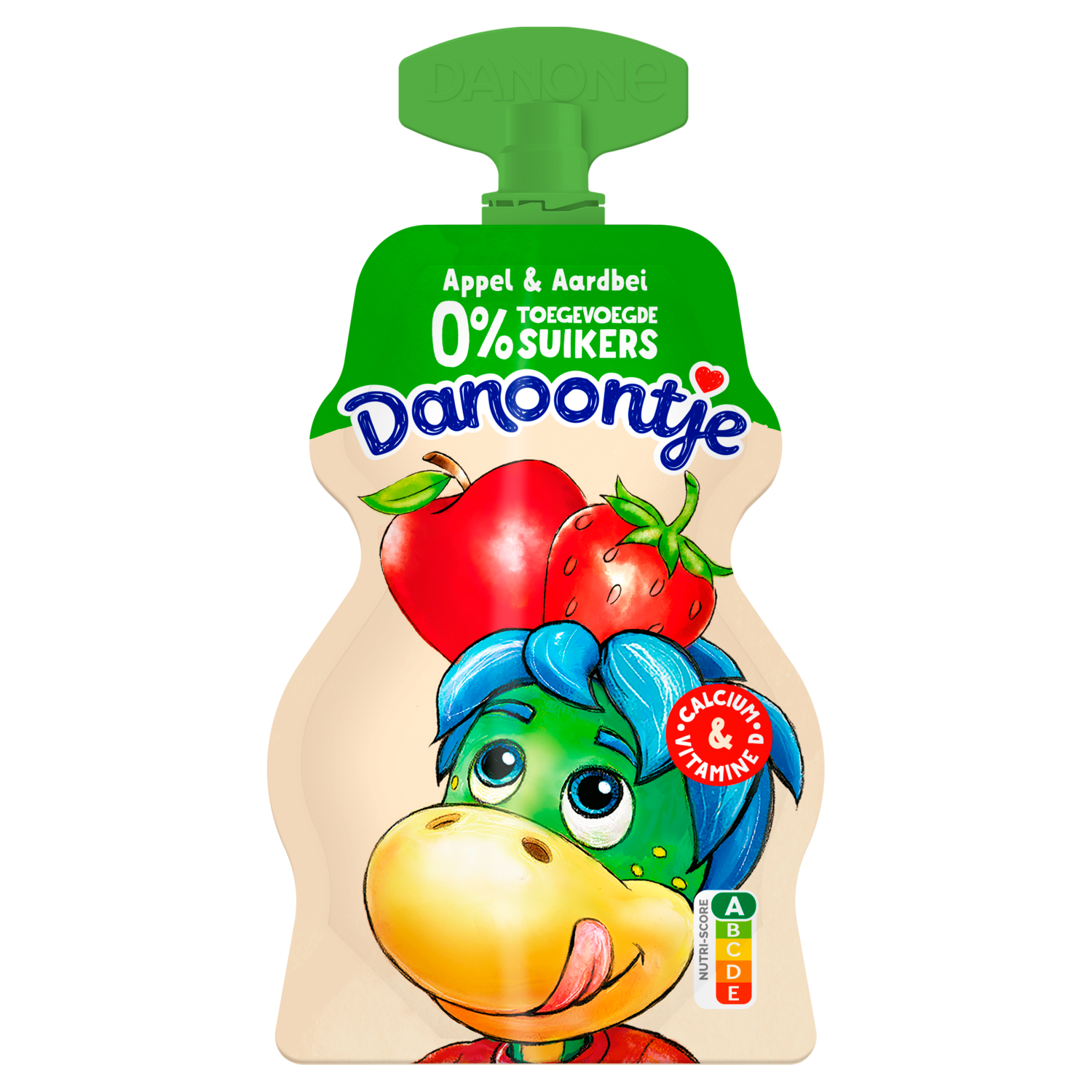 Danoontje Yoghurt Tussendoortje Knijpyoghurt Aardbei Appel Zonder Toegevoegde Suikers