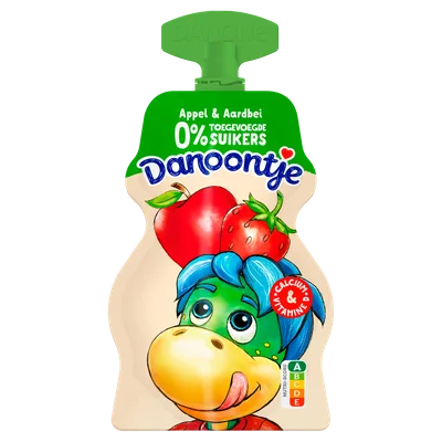 Danoontje Yoghurt Tussendoortje Knijpyoghurt Aardbei Appel Zonder Toegevoegde Suikers