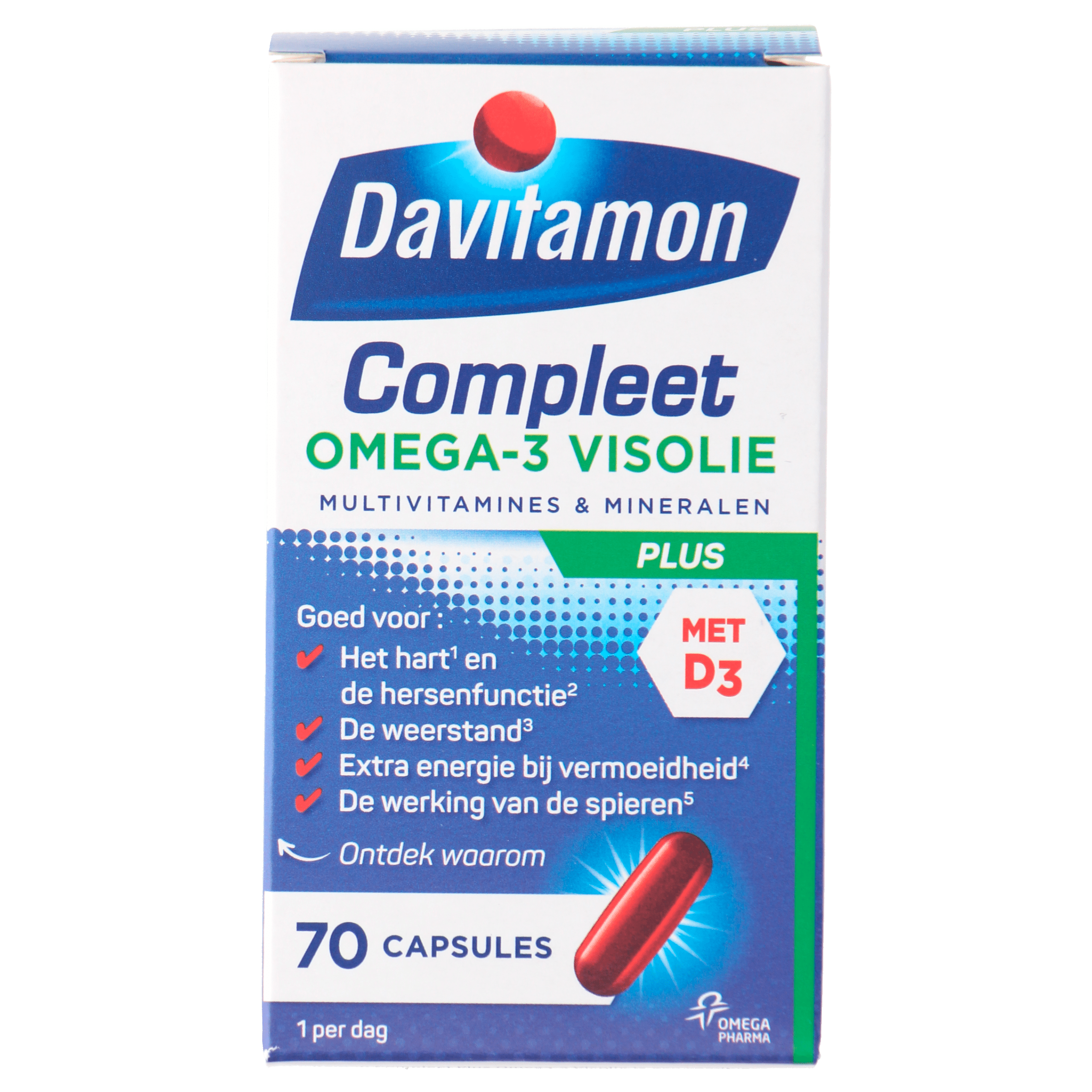 Davitamon Vitamine Compleet omega3 visolie Doos 70 st