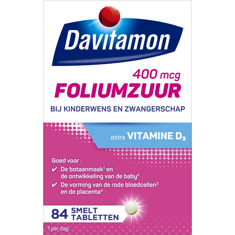 Davitamon Foliumzuur met vitamine D smelttablet
