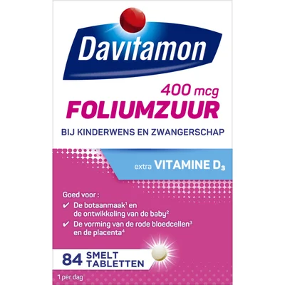 Davitamon Foliumzuur met vitamine D smelttablet