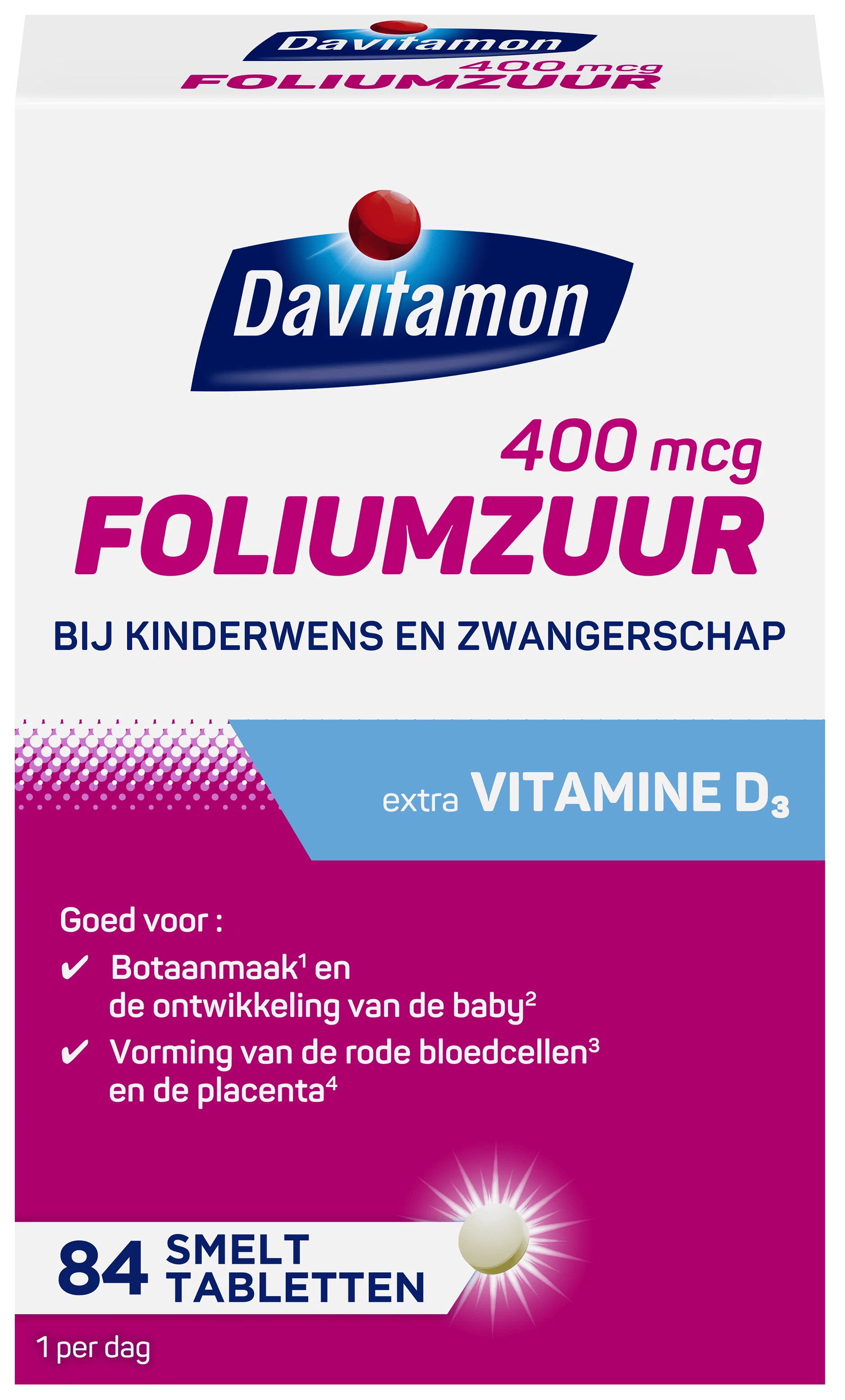 Davitamon Foliumzuur vitamine D Doos 84 st