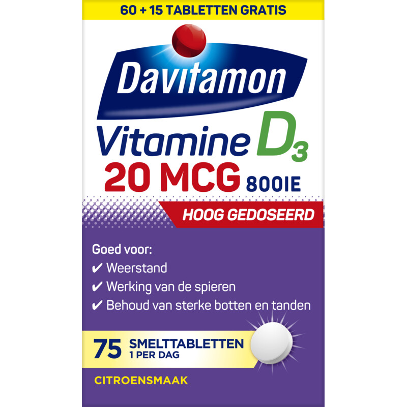 Davitamon Vitamine D3 forte smelt tabletten