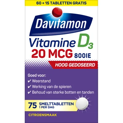 Davitamon Vitamine D3 forte smelt tabletten