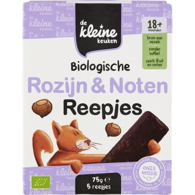 De Kleine Keuken Biologische rozijn & noten reepjes 18m+