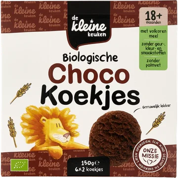 De Kleine Keuken Biologische Chocokoekjes 18+ Maanden 6 x 2 Stuks 150 g