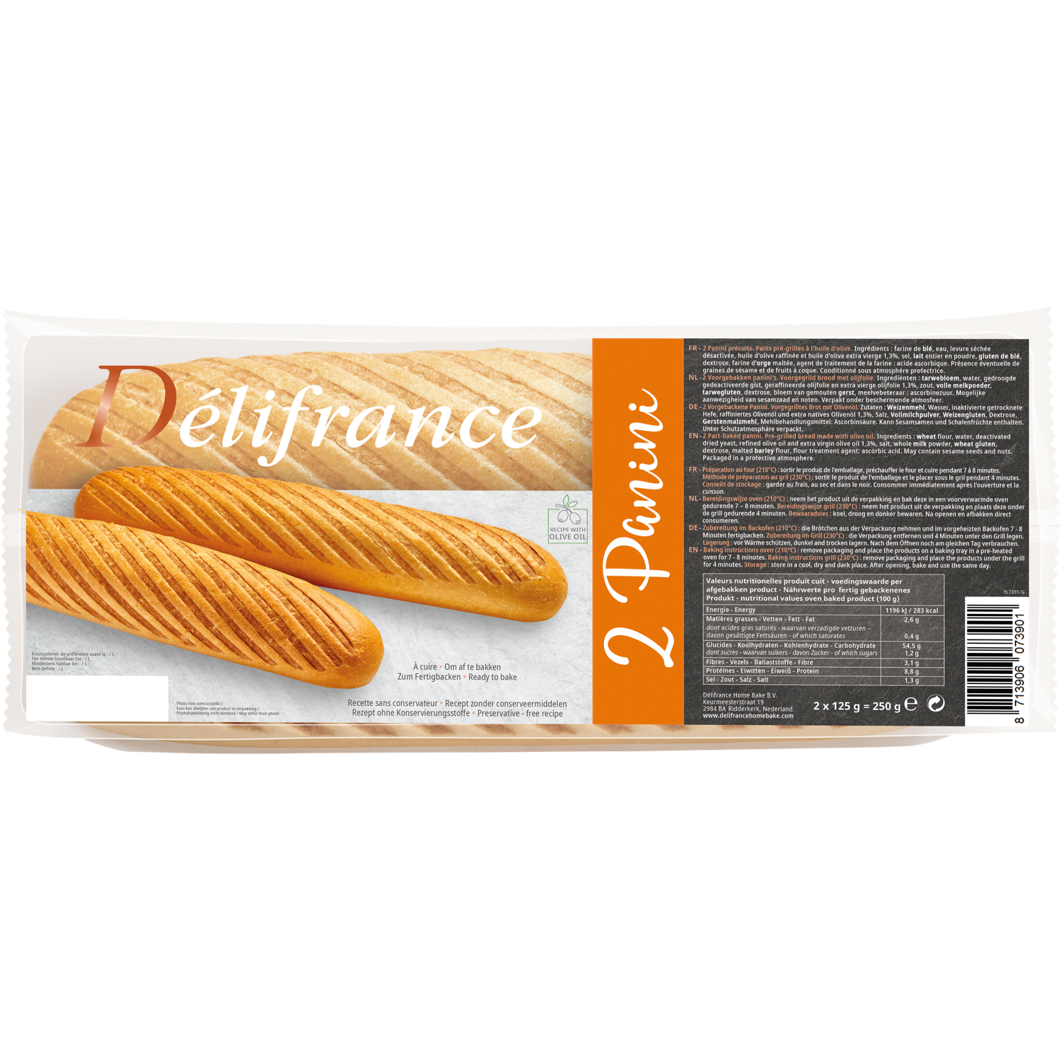 Délifrance Panini broodjes 2 stuks