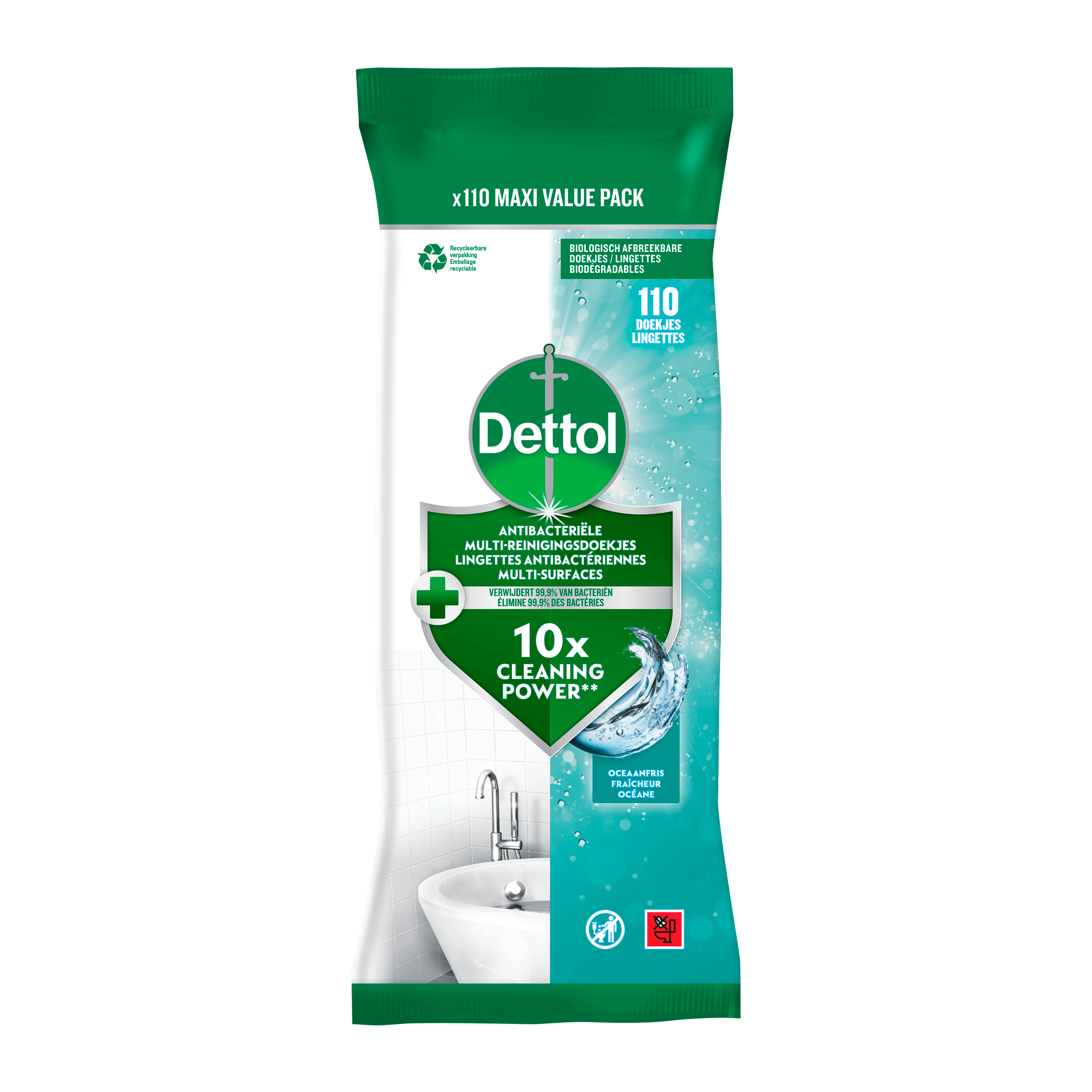 Dettol Doekjes Oceaanfris Wikkel 110 g