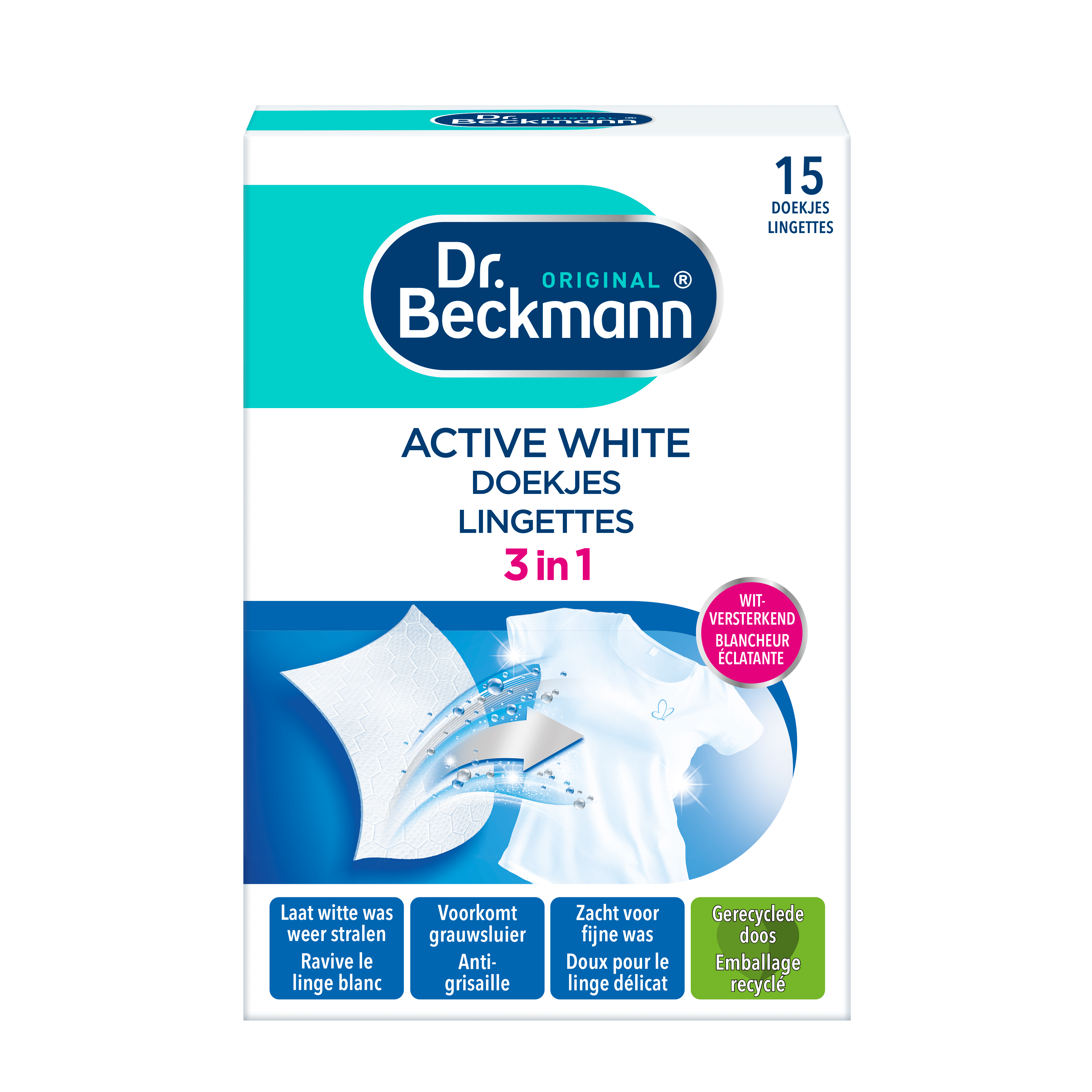 Dr. Beckman Active white sheets Doos 15 st