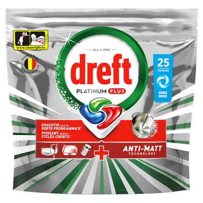 Dreft Platinum plus vaatwascapsules original Zak 25 st