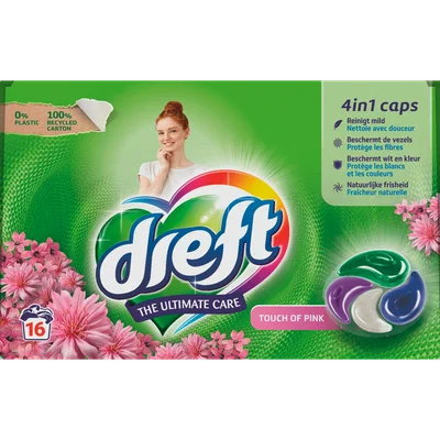 Dreft Wasmiddel capsules touch of pink