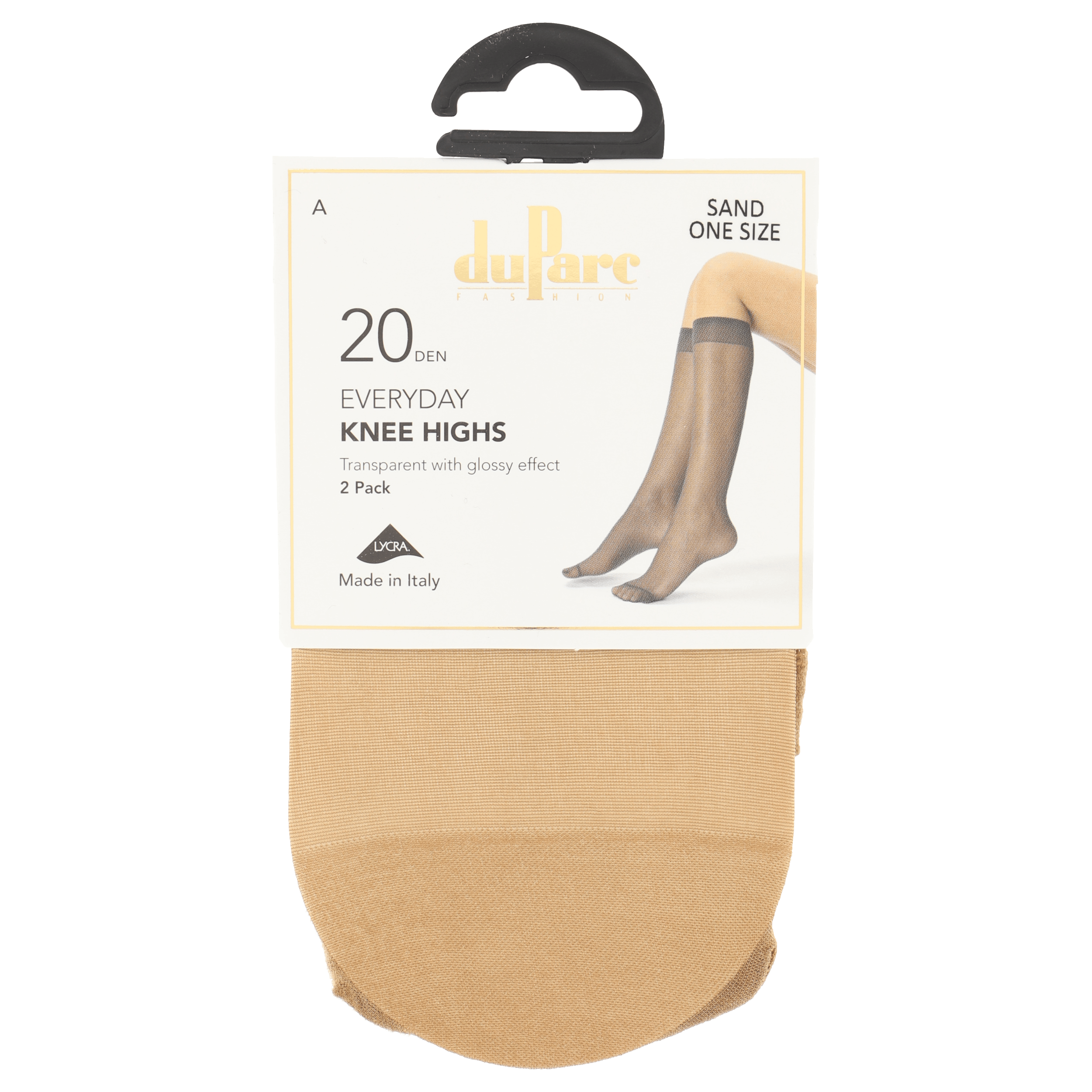 DuParc Kniekous Lycra 20D sand 2p
