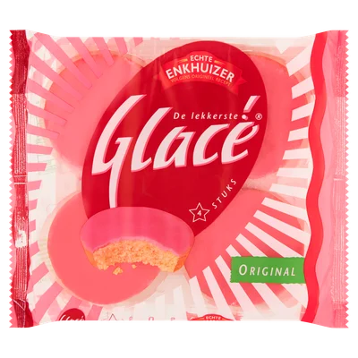 Echte Enkhuizer Glacé roze koeken Pak 4 st