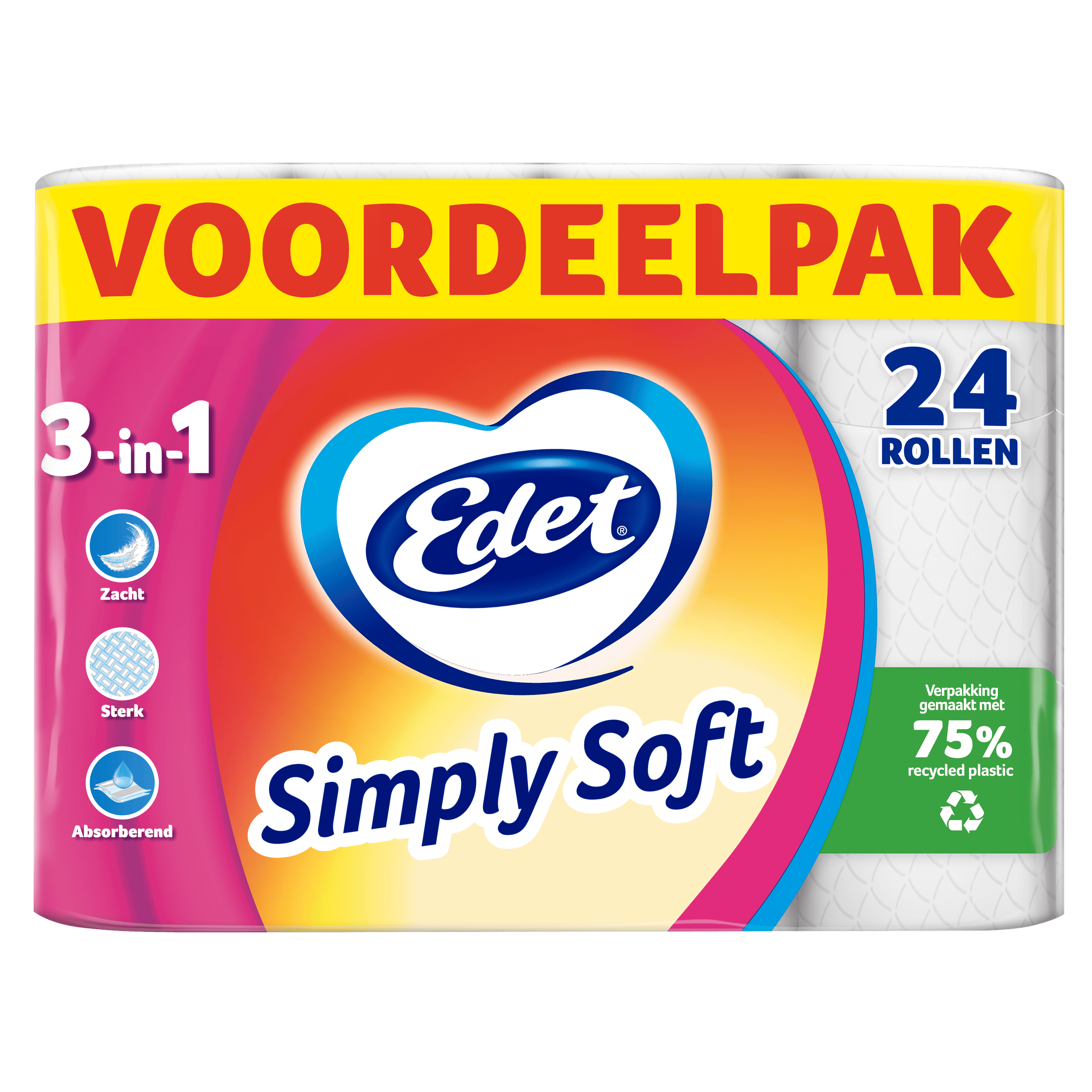 Edet Simply Soft 24 Rol 3-in-1 Pak 24 st