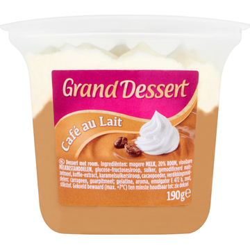 Ehrmann Grand dessert cafe au lait Kuipje 190 g