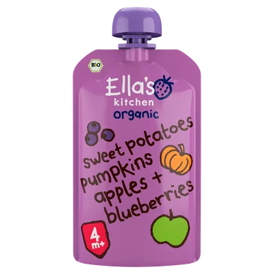 Ella's Kitchen 4+ Sweet potatoes pumpkin apple blueb Stazak 120 g