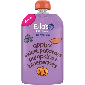 Ella's Kitchen Zoete aardappel, pompoen + bosbes 4+ biologisch 120 g