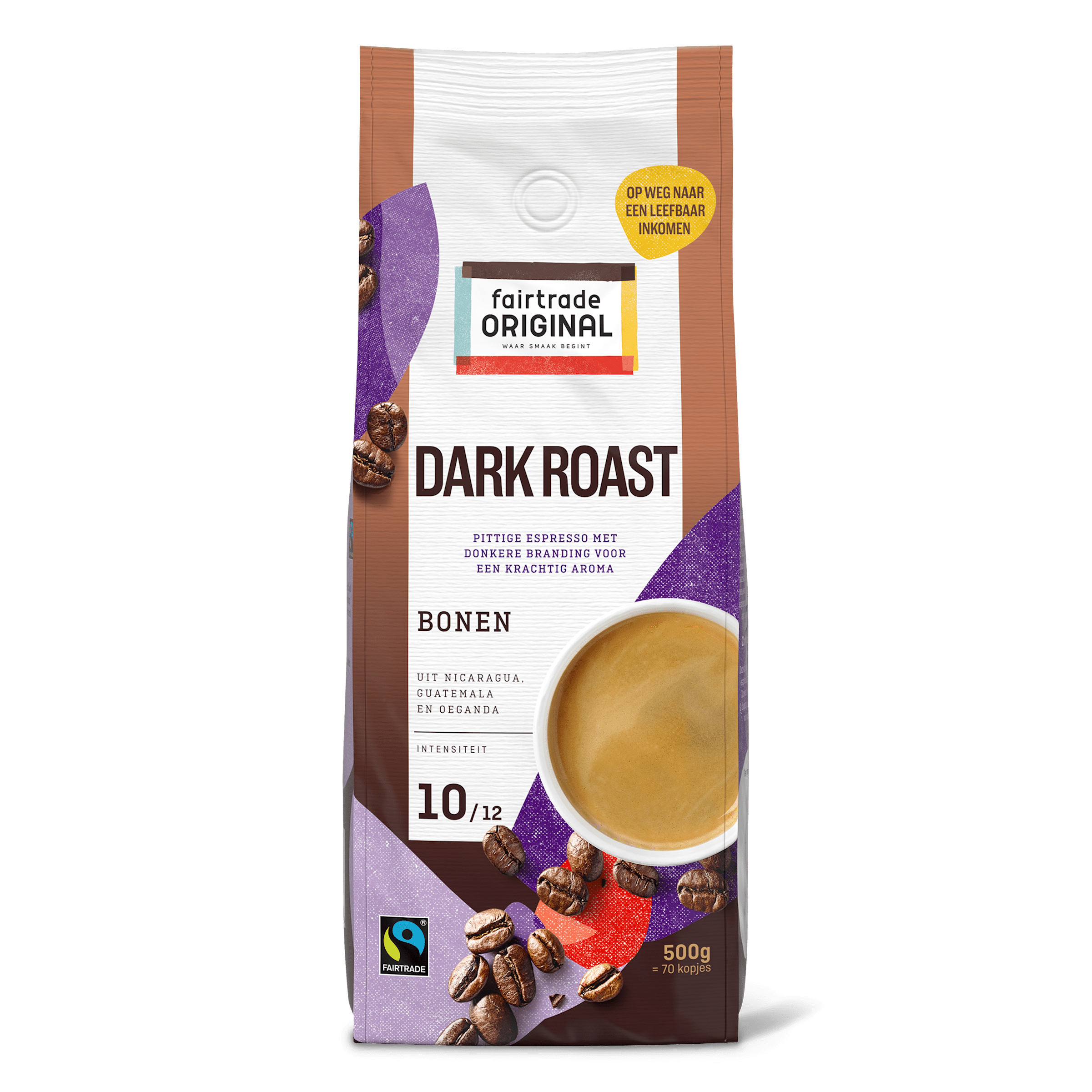 Fairtrade Original Dark roast 10 koffiebonen Zak 500 g