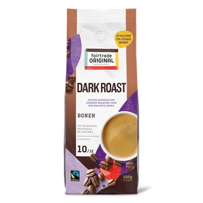 Fairtrade Original Dark roast 10 koffiebonen Zak 500 g