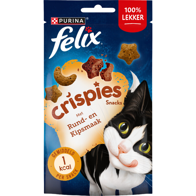 Felix Crispies rund- & kipsmaak kattensnack