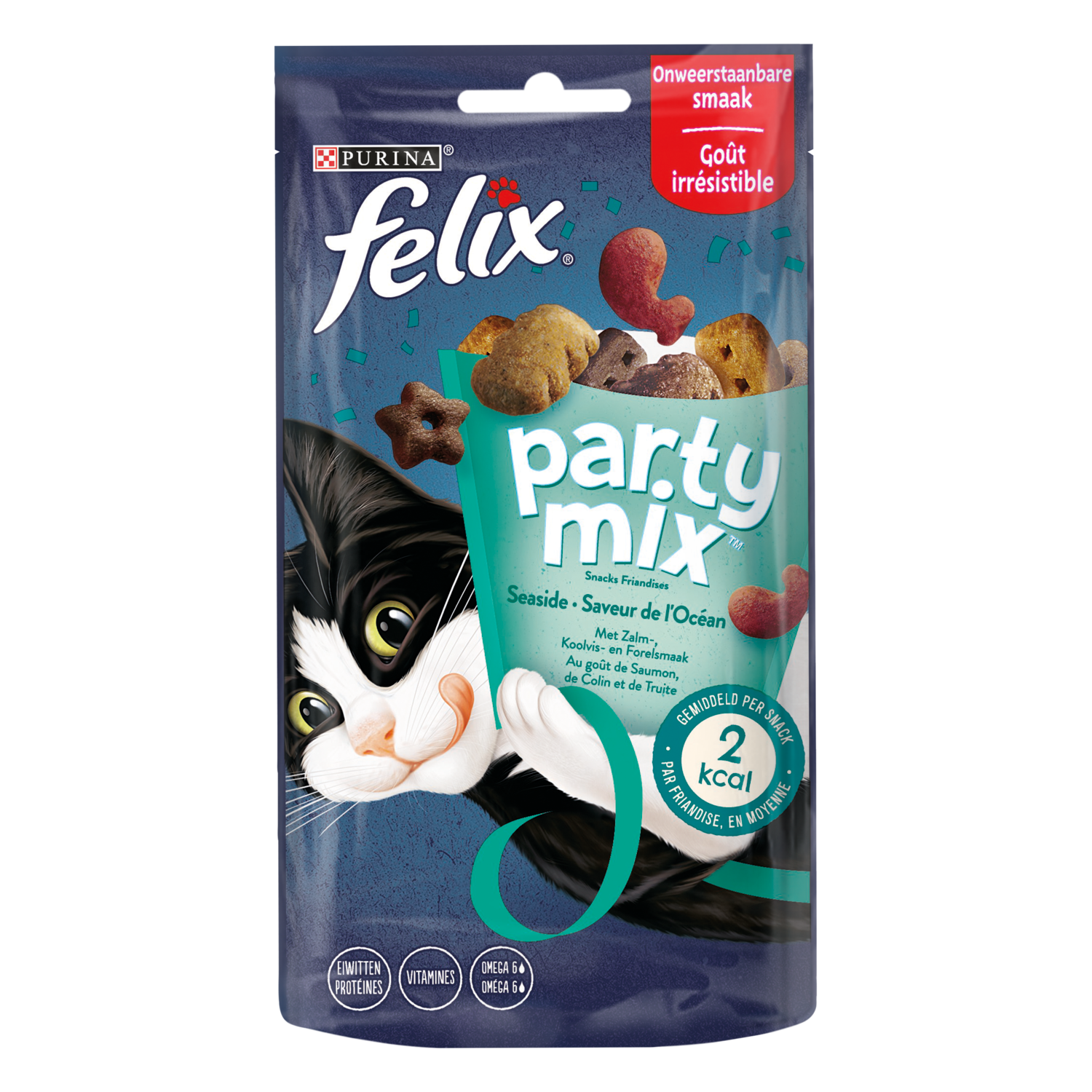 Felix Party Mix Seaside kattensnacks zalm Stazak 60 g