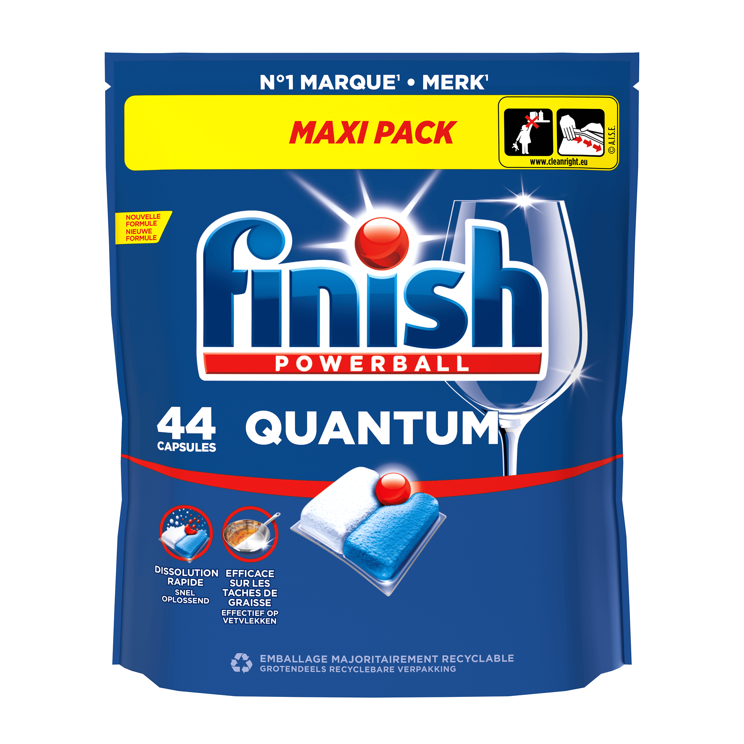 Finish Quantum regular vaatwascapsules Zak 44 st