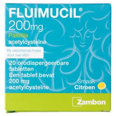 Fluimucil Hoestpastiles 200 mg Doos 20 st