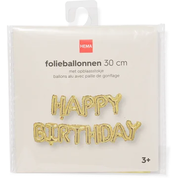 HEMA Folieballon Happy Birthday 30cm Goud