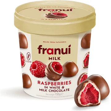 Franui Frambozen in Witte & Melkchocolade Vriesvers 150 g